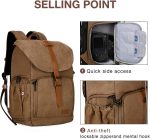 BAGSMART Camera Backpack, DSLR SLR Camera Bag Backpack, Waterproof Camera Backpacks for Photographers, Anti-Theft Photography Backpack with 15 Inch Laptop Compartment & Tripod Holder, Black - Image 4